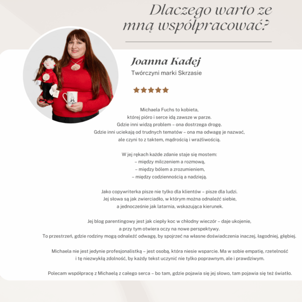 rekomendacja Joanna Kadej Joanna Kadej rekomendacja dla e-dzieciaki